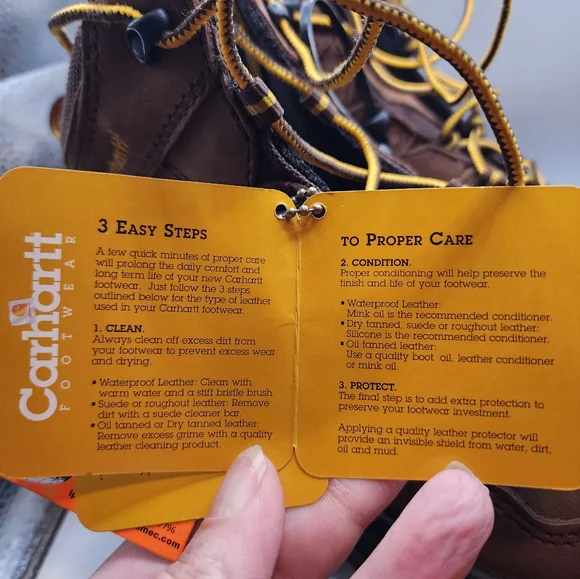 Carhartt Men's Brown Boot Insulated Steel toe 8.5D Leather Slip Resistant NIB - Picture 12 of 16